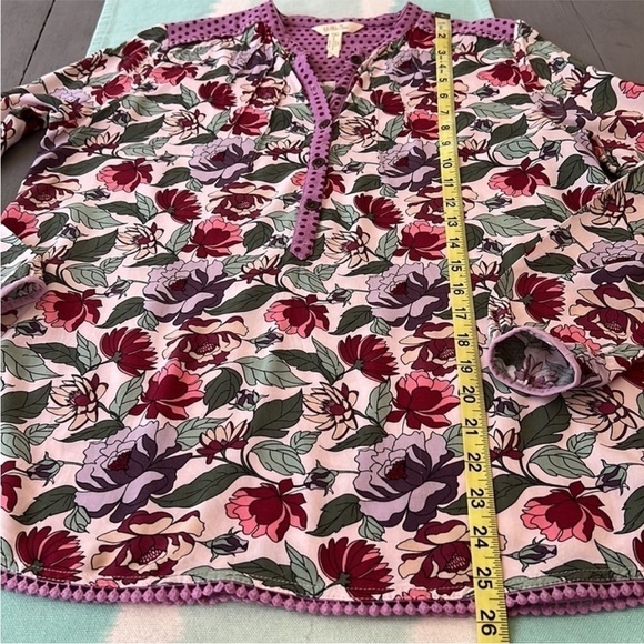Matilda Jane Dusk‎ Or Dawn Floral Polka Dot Print Peasant Style Blouse - Picture 13 of 13